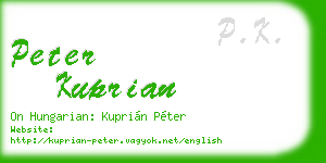 peter kuprian business card